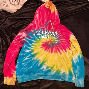 Issacs design large tie dye Colorado hoodie